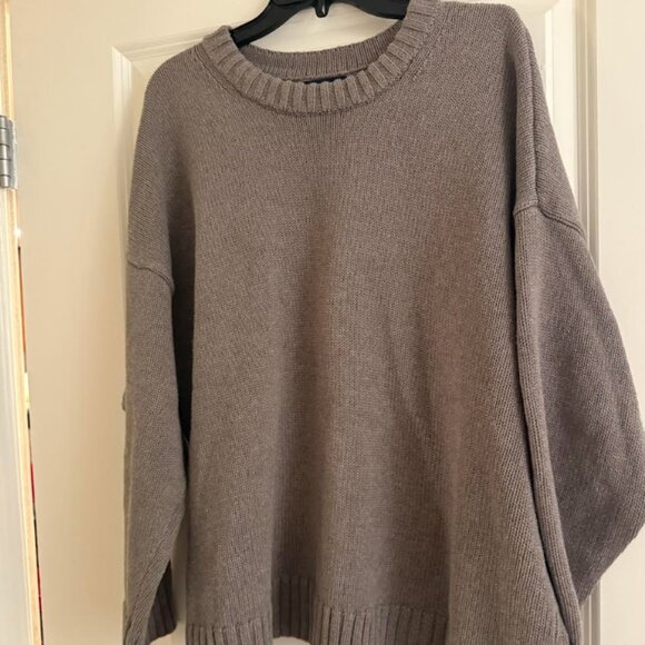 NWOT Gap 100% Cotton Oversized Sweater in Toasted Almond Brown - Picture 3 of 5